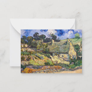 Vincent Van Gogh - Strohdachhäuser in Cordeville Mitteilungskarte