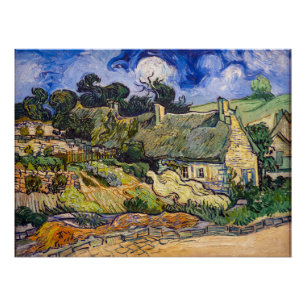 Vincent Van Gogh - Strohdachhäuser in Cordeville Poster