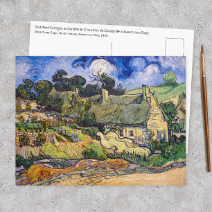 Vincent Van Gogh - Strohdachhäuser in Cordeville Postkarte