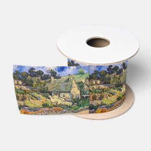 Vincent Van Gogh - Strohdachhäuser in Cordeville Satinband