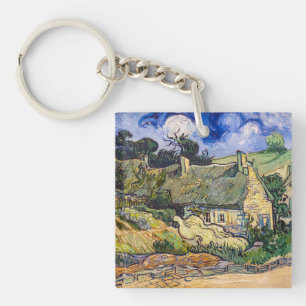 Vincent Van Gogh - Strohdachhäuser in Cordeville Schlüsselanhänger