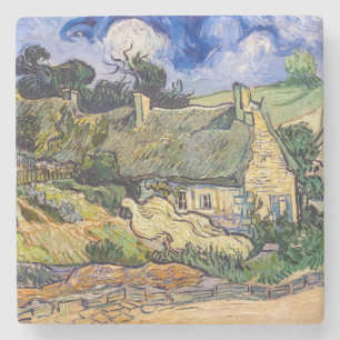 Vincent Van Gogh - Strohdachhäuser in Cordeville Steinuntersetzer