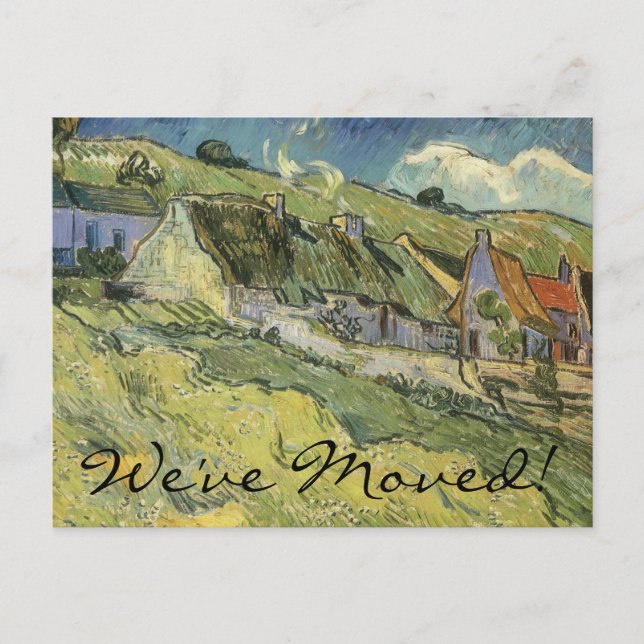 Vincent van Gogh - Strohgepflasterte Hütten Ankündigungspostkarte (Vorderseite)