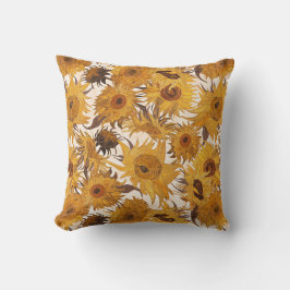 Vincent Van Gogh Sunflowers Cream Yellow Brown Kissen