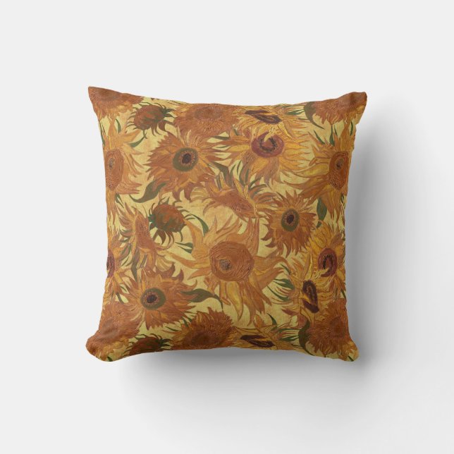 Vincent Van Gogh Sunflowers Saffron Orange Yellow Kissen (Vorderseite)