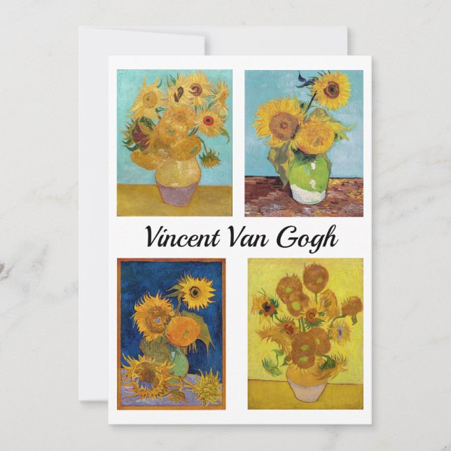 Vincent Van Gogh Sunflowers Serie Einladung (Vorderseite)