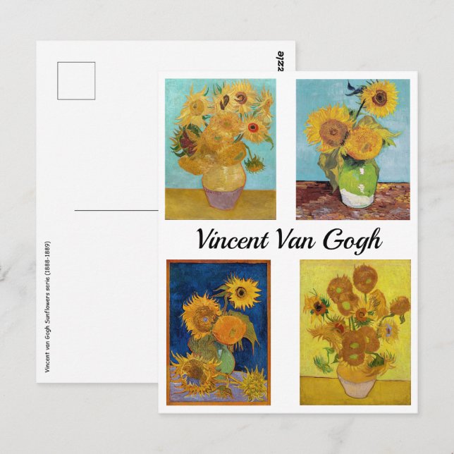 Vincent Van Gogh Sunflowers Serie Postkarte (Vorne/Hinten)