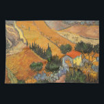 Vincent van Gogh - Tal mit Plowman Handtuch<br><div class="desc">Das Tal mit Plowman Seen From Oove (1889) von Vincent van Gogh ist ein Vintages Landschaftsbild der Kunstlandschaft, das in Post-Impressionismus erbaut wurde. Ein pflügerischer Bauer, der die Felder seines Bauernhofs mit seinem Ochsenkühteam bearbeitet. Ein landwirtschaftliches Alltagsleben Landschaftsbilder mit Bäumen in einem Tal. Über den Künstler: Vincent Willem van Gogh...</div>