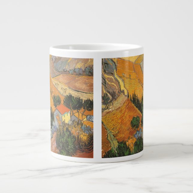 Vincent van Gogh - Tal mit Plowman Jumbo-Tasse (Vorderseite)