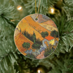 Vincent van Gogh - Tal mit Plowman Keramikornament<br><div class="desc">Das Tal mit Plowman Seen From Oove (1889) von Vincent van Gogh ist ein Vintages Landschaftsbild der Kunstlandschaft, das in Post-Impressionismus erbaut wurde. Ein pflügerischer Bauer, der die Felder seines Bauernhofs mit seinem Ochsenkühteam bearbeitet. Ein landwirtschaftliches Alltagsleben Landschaftsbilder mit Bäumen in einem Tal. Über den Künstler: Vincent Willem van Gogh...</div>