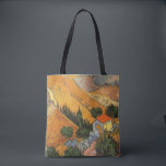 Vincent van Gogh - Tal mit Plowman Tasche<br><div class="desc">Das Tal mit Plowman Seen From Oove (1889) von Vincent van Gogh ist ein Vintages Landschaftsbild der Kunstlandschaft, das in Post-Impressionismus erbaut wurde. Ein pflügerischer Bauer, der die Felder seines Bauernhofs mit seinem Ochsenkühteam bearbeitet. Ein landwirtschaftliches Alltagsleben Landschaftsbilder mit Bäumen in einem Tal. Über den Künstler: Vincent Willem van Gogh...</div>