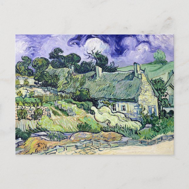 Vincent van Gogh | Thatched Hütten bei Cordeville Postkarte (Vorderseite)
