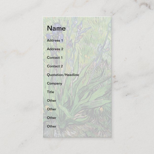 Vincent Van Gogh - The Iris Nature Lover Kunst Visitenkarte (Vorderseite)