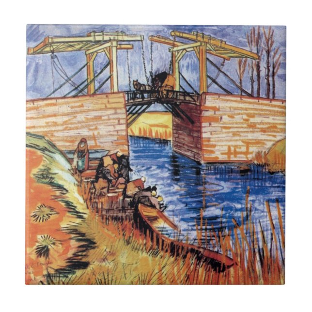 Vincent Van Gogh - The Langlois Bridge at Arles Fliese (Vorderseite)