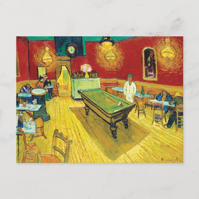 Vincent Van Gogh The Night Cafe (Le café de nuit) Postkarte (Vorderseite)