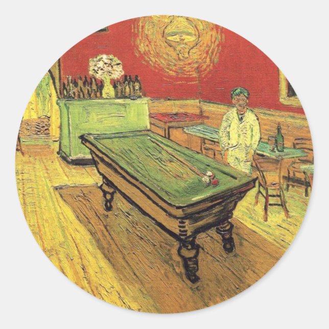 Vincent Van Gogh - The Night Café Runder Aufkleber (Vorderseite)