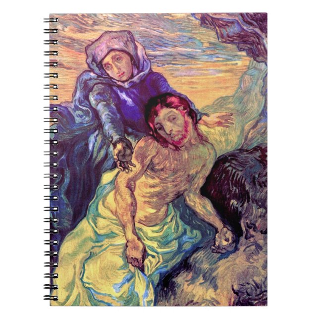 Vincent Van Gogh - The Pieta - Jesus & Jungfrau Ma Notizblock (Vorderseite)
