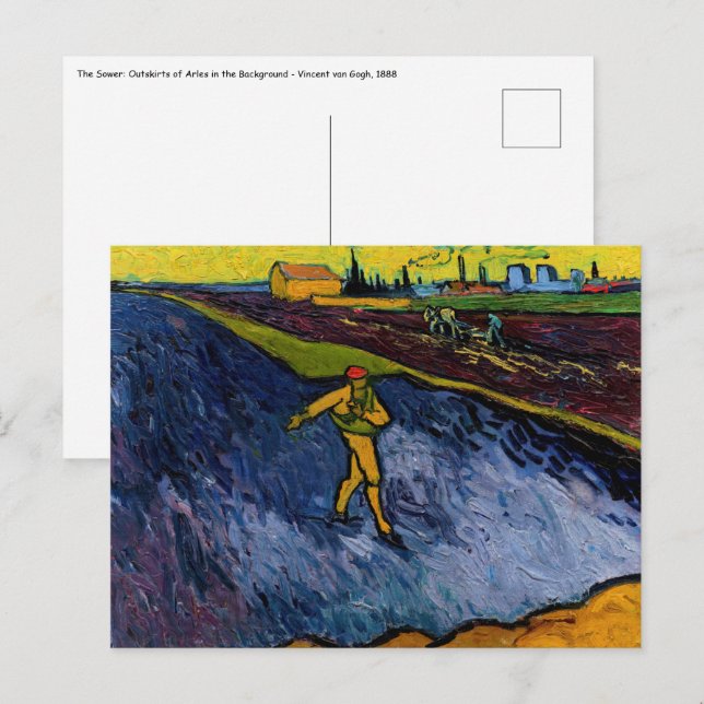 Vincent van Gogh - The Sower: Outskirts of Arles Postkarte (Vorne/Hinten)