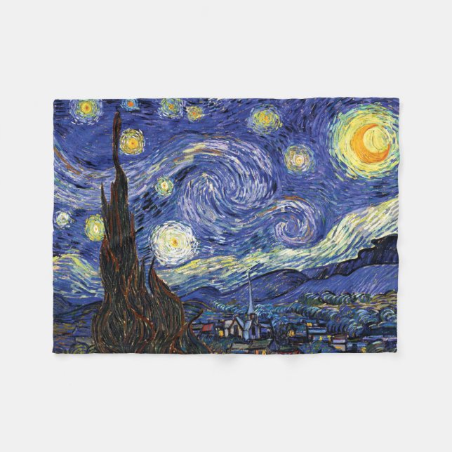Vincent Van Gogh - The Starry Night Fine Art Fleecedecke (Vorderseite (Horizontal))
