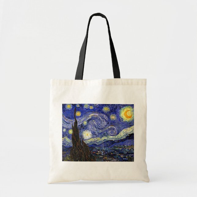 Vincent Van Gogh - The Starry Night Fine Art Tragetasche (Vorne)