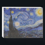 Vincent Van Gogh - The Starry night Holzkisten Schild<br><div class="desc">The Starry Night / La nuit etoilee - Vincent Van Gogh im Jahr 1889</div>
