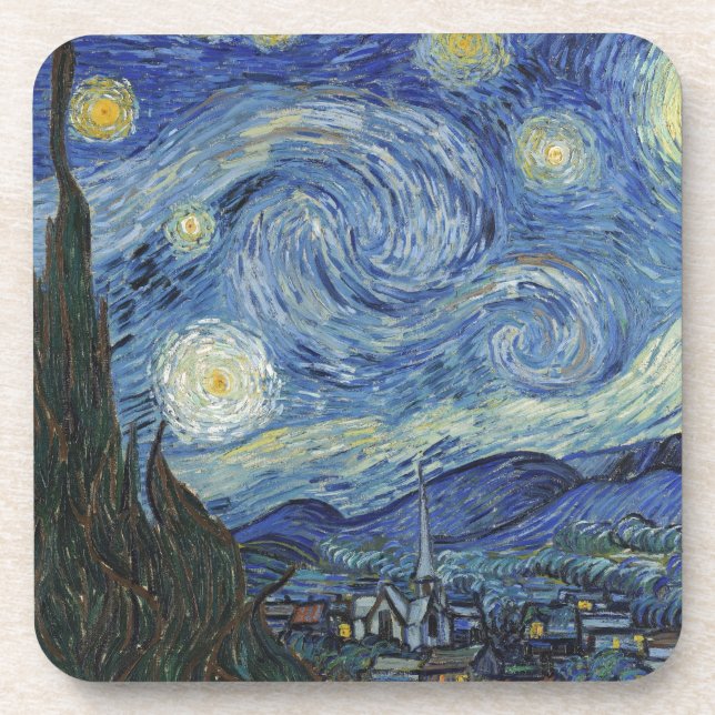 Vincent van Gogh| The Starry Night, Juni 1889 Getränkeuntersetzer (Vorderseite)