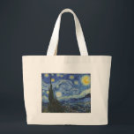 Vincent van Gogh | The Starry Night, Juni 1889 Jumbo Stoffbeutel<br><div class="desc">VAN GOGH->Post-Impressionist, stars, star, nocturne, landschaft, kirchlicher spire, mond, mondlicht, sky, kosmisch, St, Remy, Provence, französisch, Saint-Remy, Post-Impressionismus, iconic\\The Starry Night,  Juni 1889 (Öl auf Leinwand),  Gogh,  Vincent van 1853-90) / Museum of Modern Art,  New York,  USA / The Bridgeman Art Library | Bildauflistungsnummer: XOS702746</div>