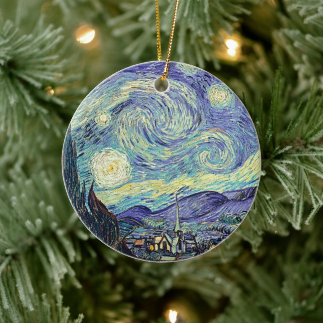 Vincent Van Gogh The Starry Night Keramik Ornament (Baum)