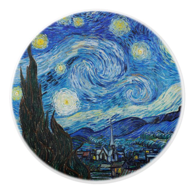 Vincent Van Gogh The Starry Night Keramikknauf (Vorderseite)