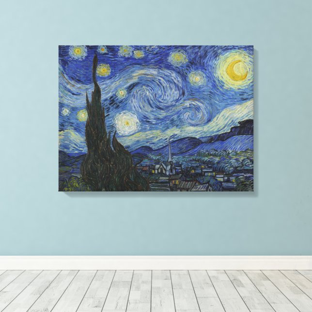 Vincent Van Gogh, The Starry Night Leinwanddruck (Insitu (Holzboden))