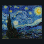 Vincent van Gogh - The Starry Night | Masterpiece Poster<br><div class="desc">Öl auf Leinwand von 1889 - The Starry Night (Niederländisch: De sterrennacht) ist ein Gemälde des niederländischen Post-Impressionisten Vincent van Gogh. Das Bild zeigt den Blick, der nachts vor seinem Sanitorium-Fenster in Saint-Rémy-de-Provence (in Südfrankreich) liegt, obwohl es tagsüber aus dem Gedächtnis gemalt wurde. Seit 1941 befindet sich das Museum of...</div>