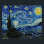Vincent van Gogh - The Starry Night | Masterpiece Poster<br><div class="desc">Öl auf Leinwand von 1889 - The Starry Night (Niederländisch: De sterrennacht) ist ein Gemälde des niederländischen Post-Impressionisten Vincent van Gogh. Das Bild zeigt den Blick, der nachts vor seinem Sanitorium-Fenster in Saint-Rémy-de-Provence (in Südfrankreich) liegt, obwohl es tagsüber aus dem Gedächtnis gemalt wurde. Seit 1941 befindet sich das Museum of...</div>
