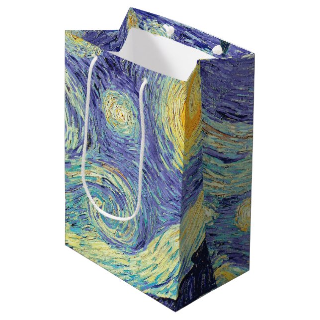 Vincent Van Gogh The Starry Night Mittlere Geschenktüte (Vorderseite Schrägansicht)