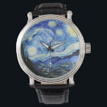 Vincent Van Gogh, The Starry Night painting Armbanduhr<br><div class="desc">The Starry Night (Dutch: De sterrennacht) is an oil-on-canvas painting by the Dutch Post-Impressionist painter Vincent van Gogh. Painted in June 1889.</div>