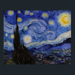 Vincent Van Gogh - The Starry night Poster<br><div class="desc">The Starry Night / La nuit etoilee - Vincent Van Gogh im Jahr 1889</div>