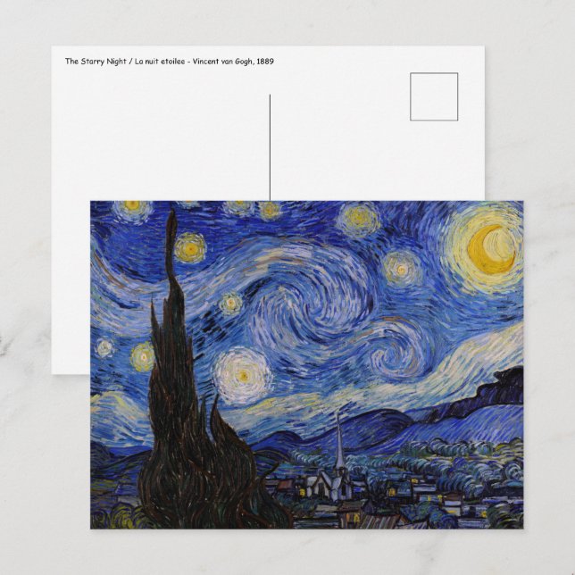Vincent Van Gogh - The Starry night Postkarte (Vorne/Hinten)