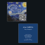 Vincent Van Gogh - The Starry Night - QR-Code Quadratische Visitenkarte<br><div class="desc">The Starry Night / La nuit etoilee - Vincent Van Gogh im Jahr 1889</div>