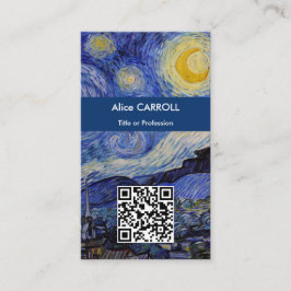 Vincent Van Gogh - The Starry Night - QR-Code Visitenkarte