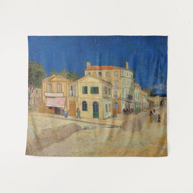 Vincent van Gogh - The Yellow House / The Street Wandteppich (Vorderseite (Horizontal))