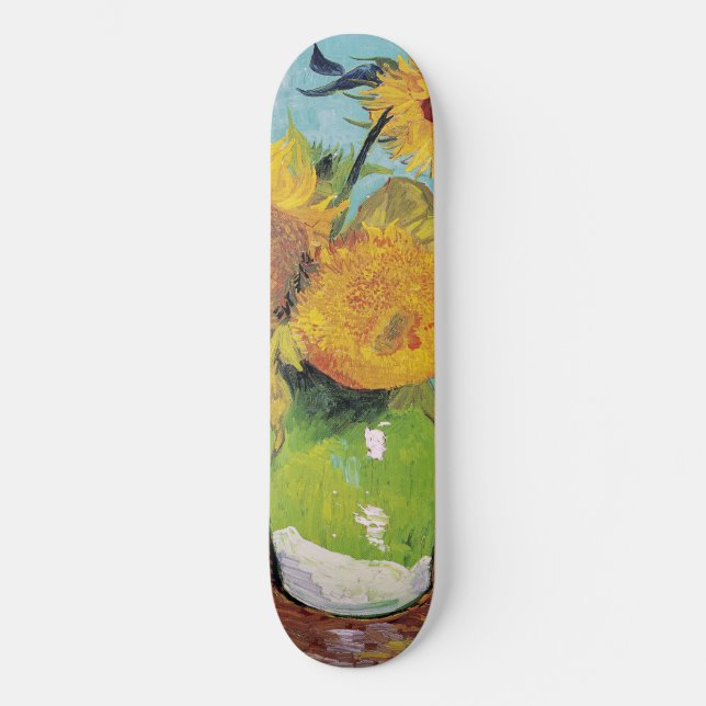 Vincent Van Gogh - Three Sunflowers in a Vase Skateboard (Vorderseite)