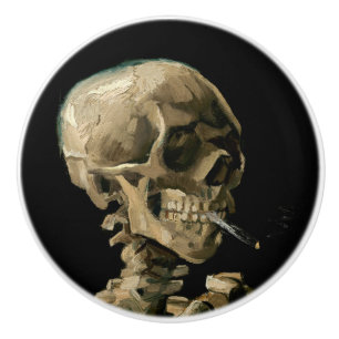 Vincent van Gogh - Totenkopf mit brennender Zigare Keramikknauf