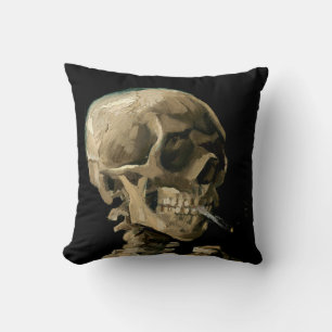 Vincent van Gogh - Totenkopf mit brennender Zigare Kissen