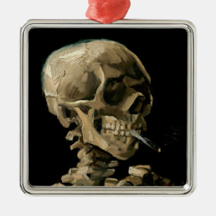 Vincent van Gogh - Totenkopf mit brennender Zigare Ornament Aus Metall