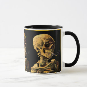 Vincent Van Gogh - Totenkopf mit brennender Zigare Tasse