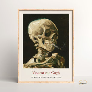 Vincent van Gogh Totenkopf mit Zigarette Kunstprin Poster
