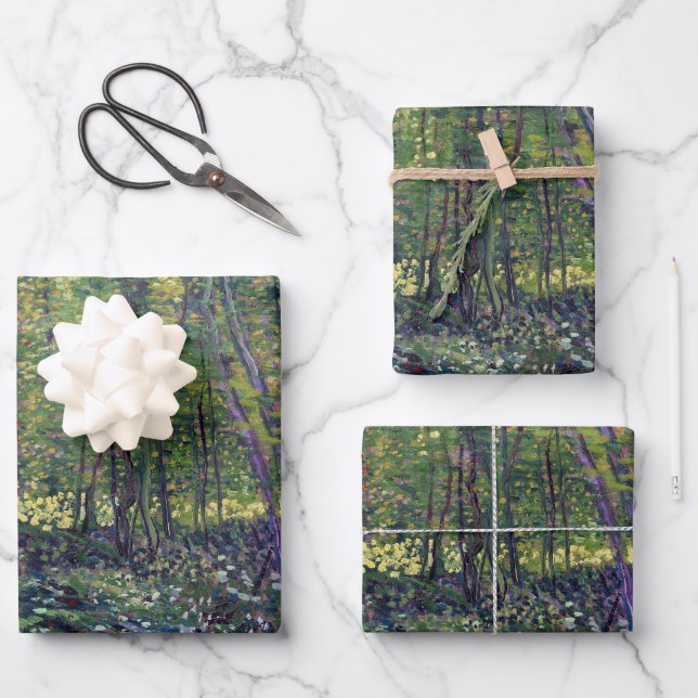 Vincent van Gogh Trees und UnderGrowth Poster Geschenkpapier Set (Vorderseite)
