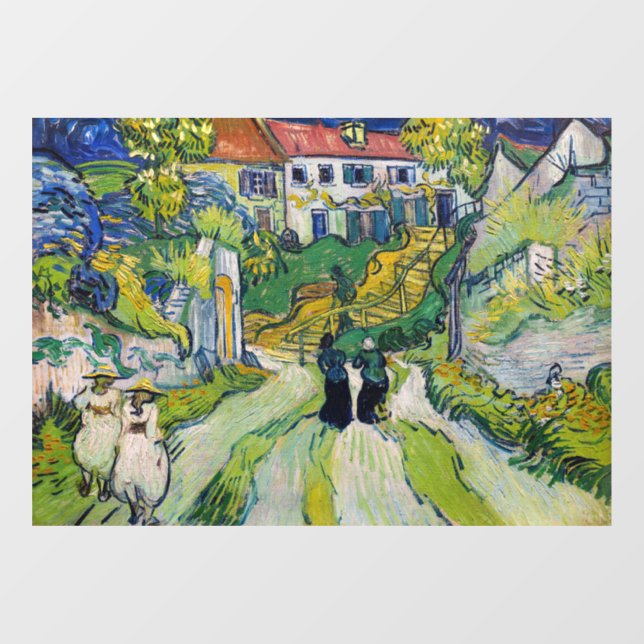 Vincent van Gogh - Treppe bei Auvers Fensteraufkleber (Blatt)