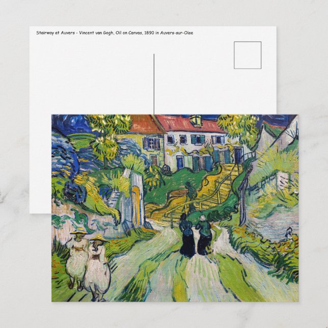 Vincent van Gogh - Treppe bei Auvers Postkarte (Vorne/Hinten)