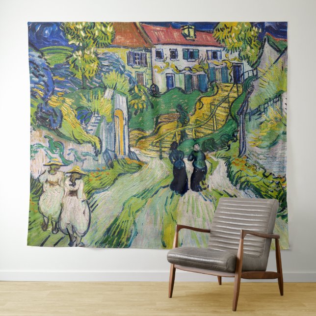 Vincent van Gogh - Treppe bei Auvers Wandteppich (Beispiel (Horizontal))