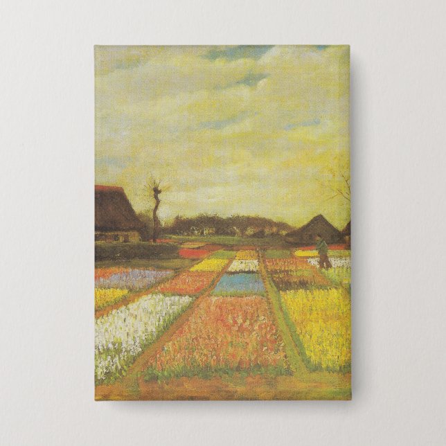 Vincent Van Gogh Tulip Fields Button-Geschenk Button (Vorderseite)
